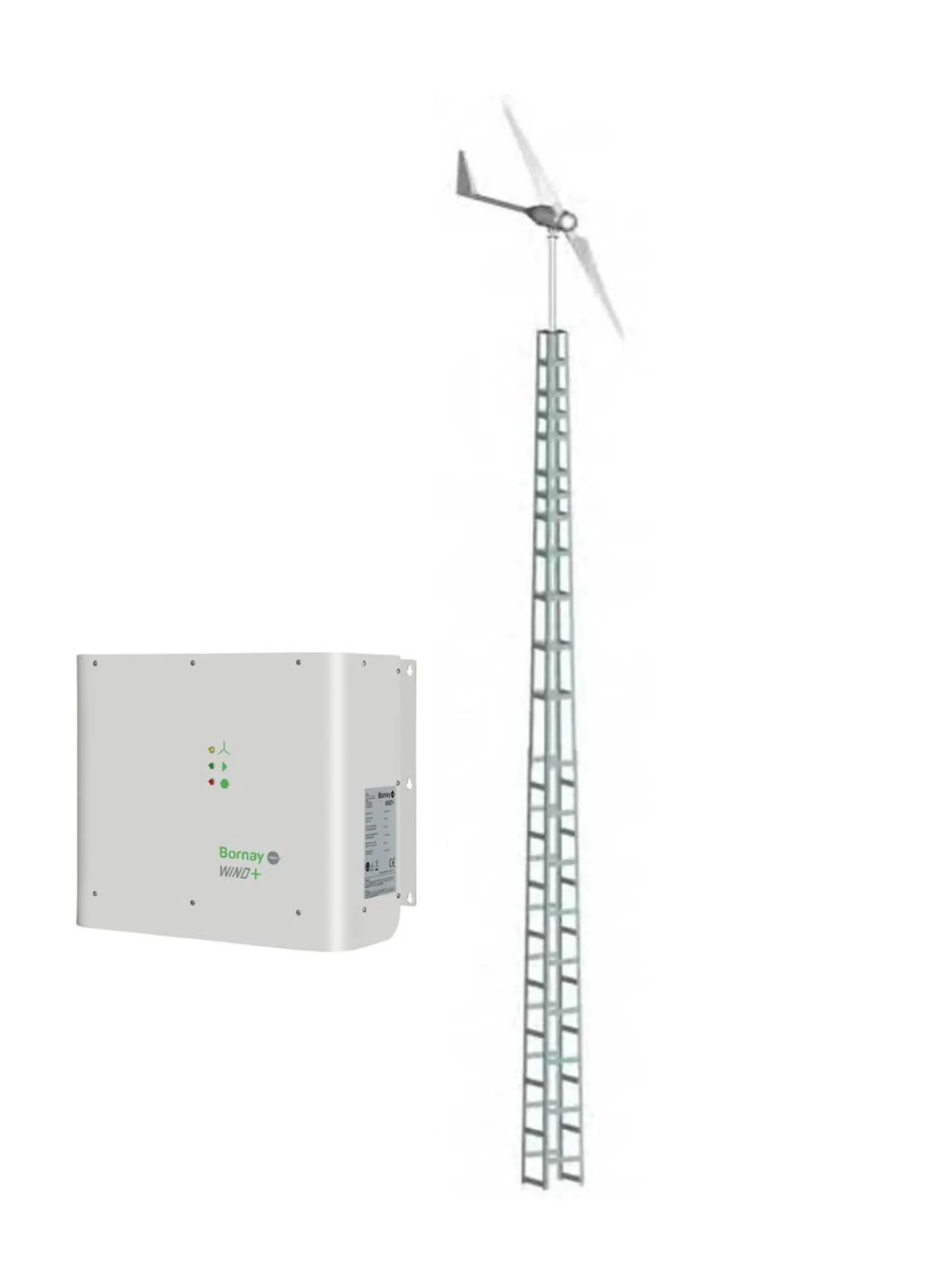kit-Aerogenerador-doméstico-Bornay-con-torre-cuatripata-e-inversor-de-conexión-a-red